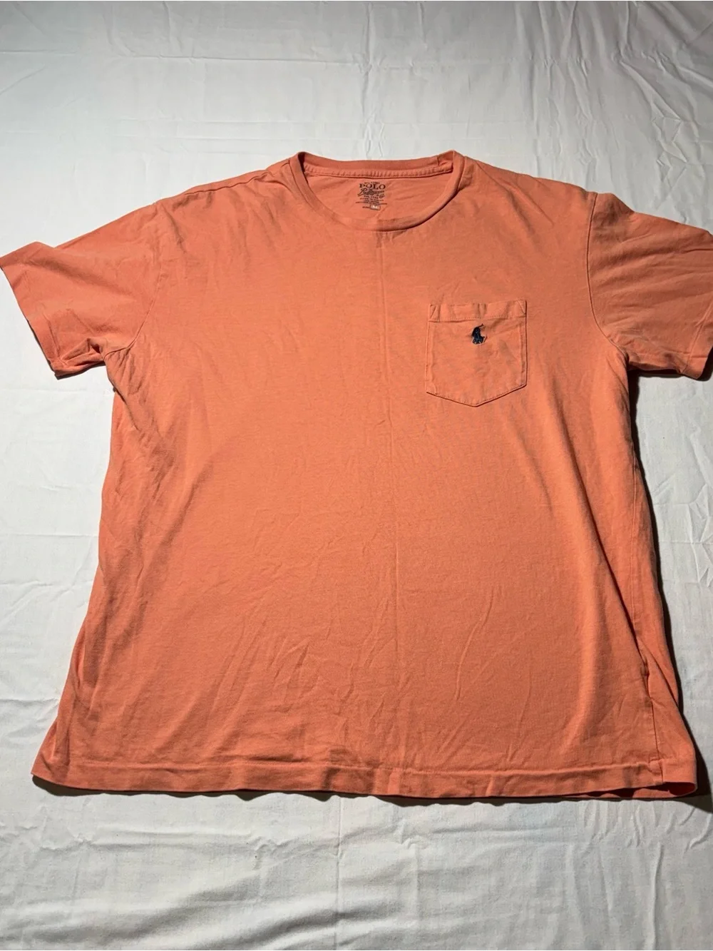 Polo by Ralph Lauren Men's Pocket Tee in Coral Orange